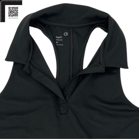 GapFit (Medium - NWT) Black Studio Polo T-back Dress with Johnny Collar #626374 - Picture 4 of 10